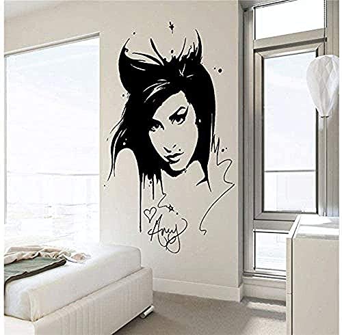 Wandaufkleber Amy Winehouse Wandaufkleber Beauty Salon Friseursalon Innendekoration Wandbild Abnehmbare Wohnzimmer Dekoration Aufkleber 42X62Cm von RZYLYHH