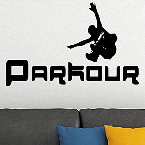 Wandaufkleber Aufkleber Parkour Laufen Silhouette Mode Wohnzimmer Kreativ Und Junge Schlafzimmer Cartoon Sport Vinyl 43X67 Cm Hause Wanddekoration Wandbild von RZYLYHH