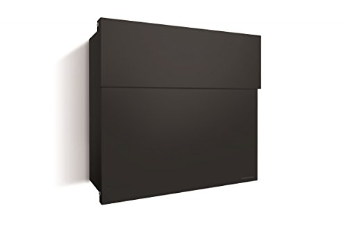 Radius Design Briefkasten Letterman 4 schwarz (RAL 9005) mit verdecktem Schloss, moderner Wandbriefkasten, Postkasten Letterman IV: minimalistisch, schwarz, funktional und ästhetisch von Radius Design