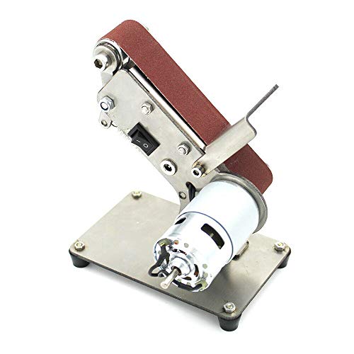 Elektrisch Bandschleifer Mini Bandmaschine DIY Poliermaschine Tischschleifer mit 795 Spindelmotor 24V 600 m/min von RainWeel