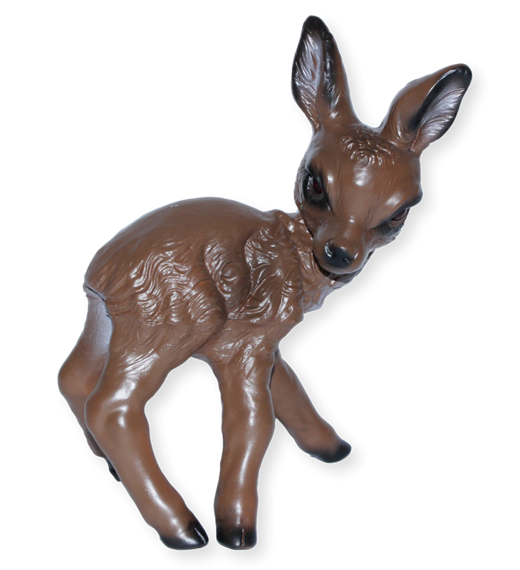 Deko Garten Figur Dekofigur Rehkitz H 30 cm Bambi stehend Gartenfigur Tierfigur aus Kunststoff von Rakso