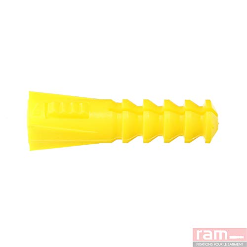 Dübel ohne Kragen, 7 mm x 30 mm, Gelb, 30 Stück von Ram