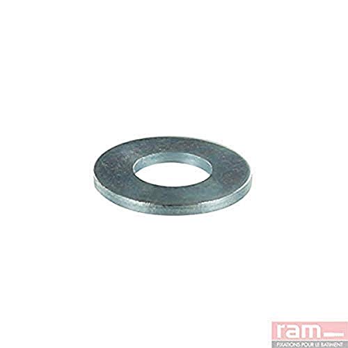 Unterlegscheibe aus verzinktem Stahl, Stärke 0,8 mm, 4 mm x 14 mm, Grau, 200 Stück von Ram