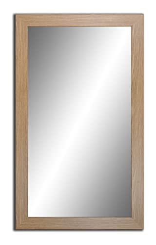 Ramix Spiegel mit Rahmen 47x37 cm, 37x47 cm, 5 Farben Rahmen, Fester Rahmen, Stabiler Rückwand, Rahmenleiste: 40 mm breit und 18 mm hoch, Rahmen Farbe: braunes Holz von Ramix