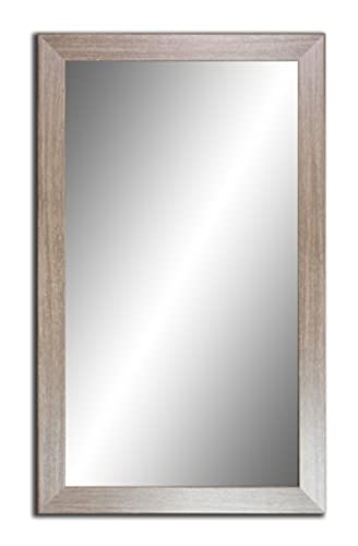 Ramix Spiegel mit Rahmen 57x47 cm, 47x57 cm, 5 Farben Rahmen, Fester Rahmen, Stabiler Rückwand, Rahmenleiste: 40 mm breit und 18 mm hoch, Rahmen Farbe: graues Holz von Ramix