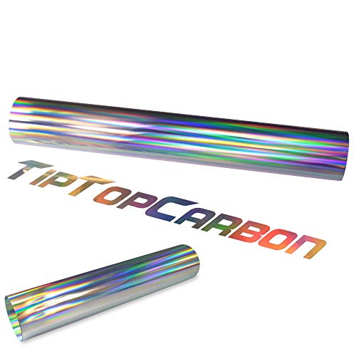 Rapid Teck® (7€/m² Clear Back Plottfolie Oilslick Hologramm Silber Glitter Effekt Folie Plotterfolie | Meterware mit 100 cm Breite von Rapid Teck