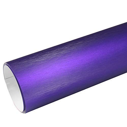Rapid Teck® 8,55€/m² AutoFolie Serie z560 Chrom 3D Brushed Purple 1m x 1,52m Alu gebürstet selbstklebende Premium Car Wrapping Folie mit Luftkanal von Rapid Teck