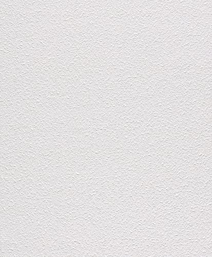 Rasch 346312 Weiße Uni Papier mit körniger Struktur Tapete von Rasch