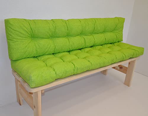 Premium Kissen / Polster für Gartenbank / Bankkissen 150 cm Colore Verde chiaro (hellgrün) von Rattani