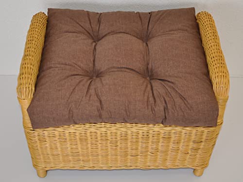 Premium Qualität - Polster/Kissen/Ersatzpolster für Rattan Ohrensessel/Rattansessel, Hockerkissen, Colore Marrone (Dunkelbraun) von Rattani