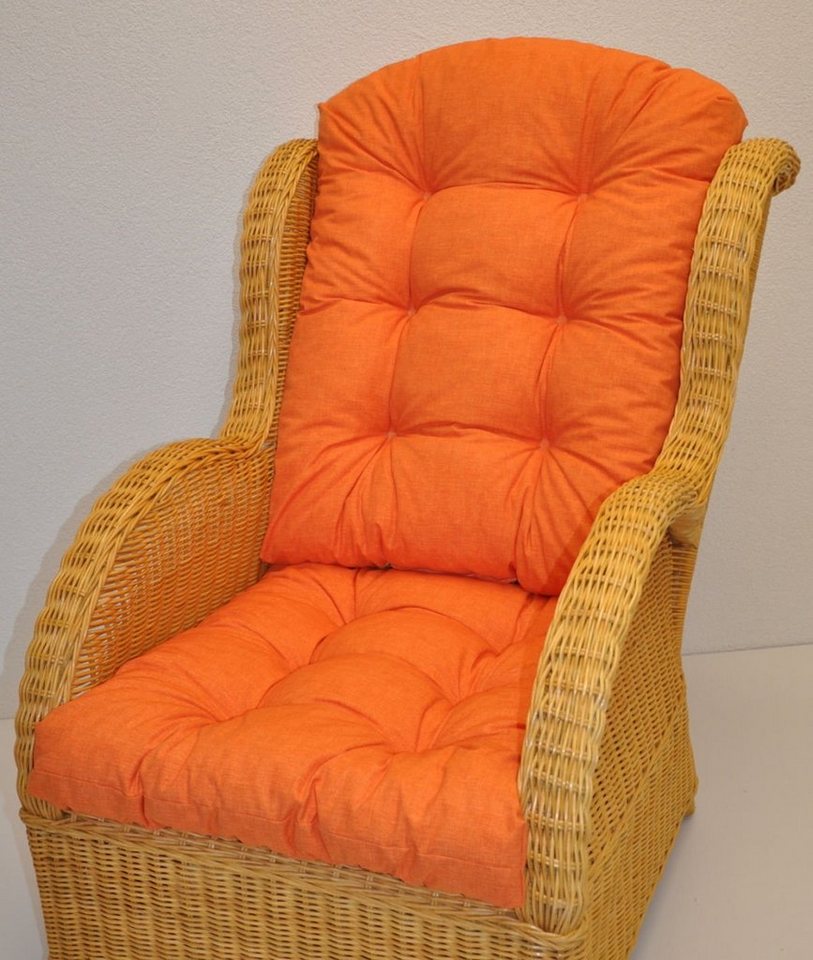 Rattani Sesselauflage Polster Kissen für Rattan Ohrensessel Rattansessel, Color Orange von Rattani