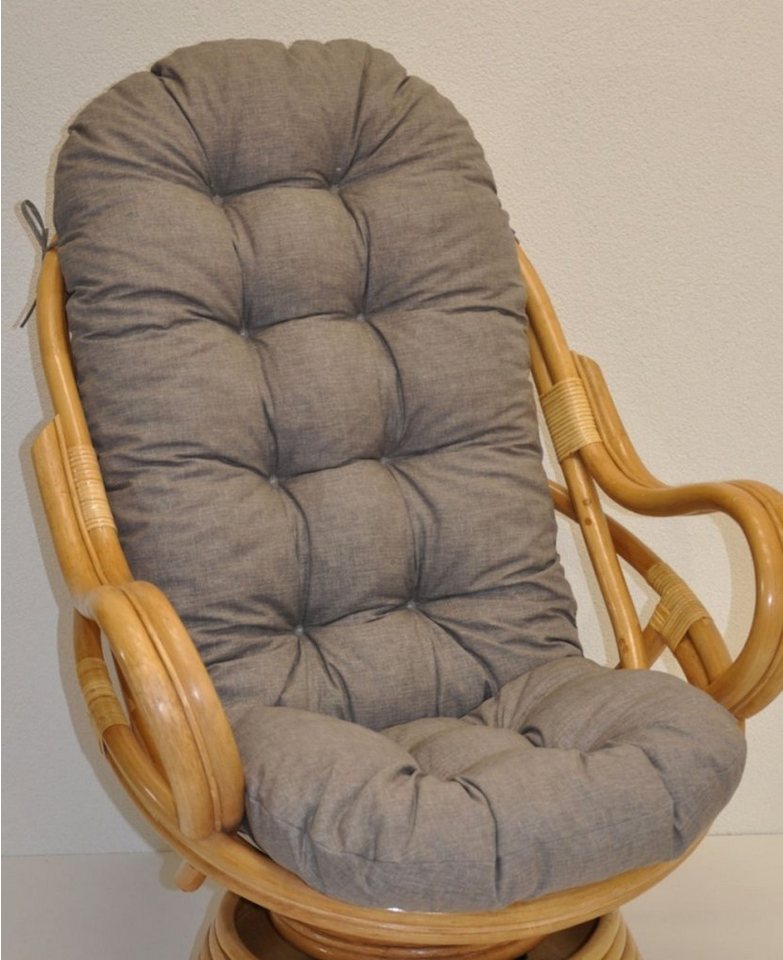 Rattani Sesselauflage Polster für Rattan Schaukelstuhl Drehsessel L 135 cm Color dunkel grau von Rattani