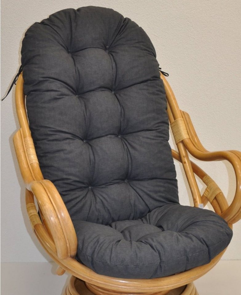 Rattani Sesselauflage Polster für Rattan Schaukelstuhl Drehsessel L 135 cm Colore anthracite von Rattani