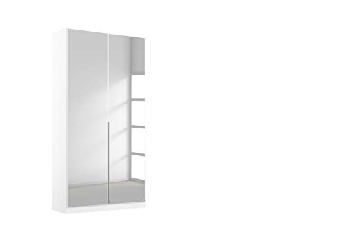 Rauch Möbel Alabama Schrank Kleiderschrank Drehtürenschrank Weiß mit Spiegel 2-türig inklusive Zubehörpaket Basic 1 Kleiderstange, 2 Einlegeböden BxHxT 91x229x54 cm von Rauch Möbel