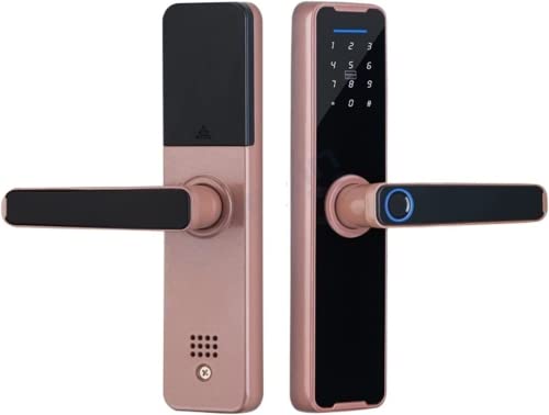 Biometrisches Fingerabdruck-Türschloss für Holztüren, Bluetooth elektronisch, kompatibel mit Tuya Smart Lock für Fernbedienung, schlüssellose Entriegelungssteuerung, rosa,22X160(50 50) von Rawrr