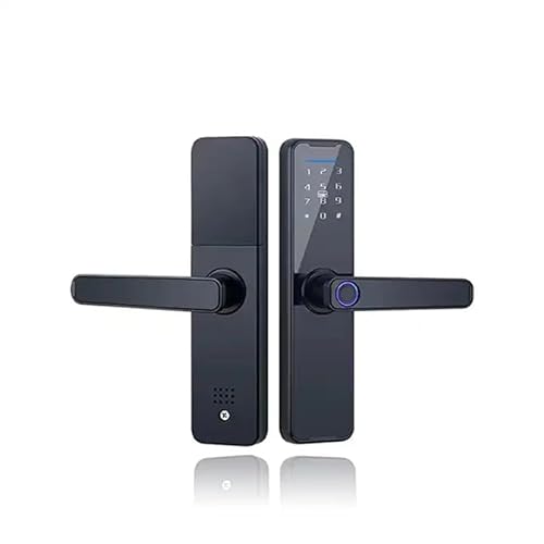 2024 Updated Biometrisches Fingerabdruck-Türschloss für Holztüren, Bluetooth elektronisch, kompatibel mit Tuya Smart Lock für Fernbedienung, schlüssellose Entriegelungssteuerung Schwarz,22X160(50 50) von Rawrr