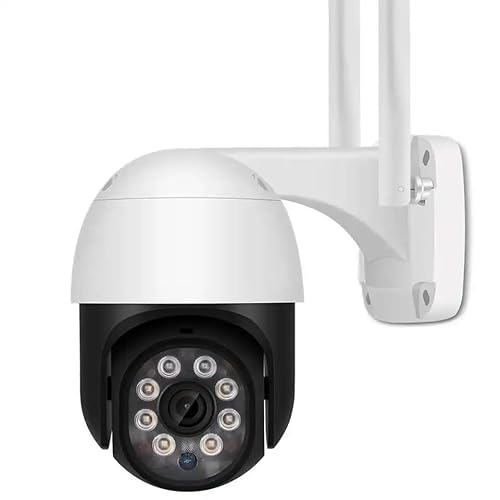 Rawrr 5MP PTZ Überwachungskamera Aussen,Kabellose IP WLAN Outdoor Kamera mit Automatische Verfolgung, 2-Wege Audio,IP66 Wasserdicht, Unterstützt 64GB SD-Karten von Rawrr