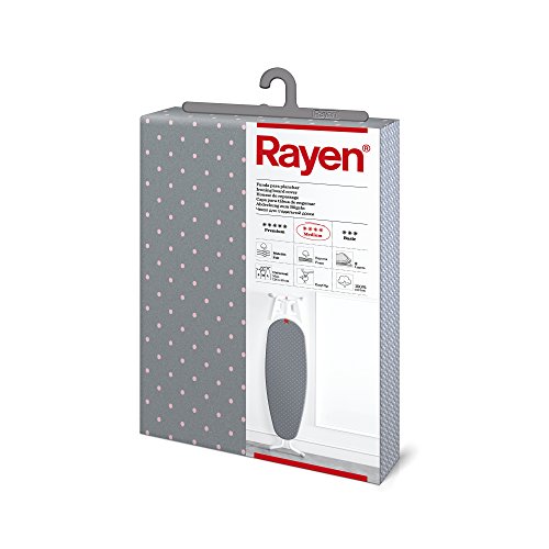 Rayen 6112.04 Bügelbrettbezug mit Schaumstoffpolsterung, universell, Cotton, Grau, 126 x 40 cm von Rayen