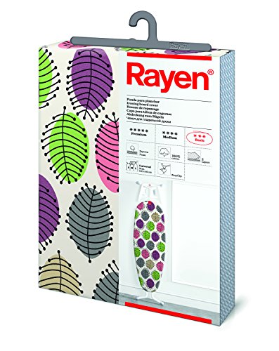 Rayen | Universal-Bügelbrettbezug | Einfache Montage mit EasyClip-System | 2 Schichten: Schaumstoff und 100% bedruckter Baumwollstoff | Basic-Sortiment Rayen | Maßnahmen: 130x47 cm von Rayen
