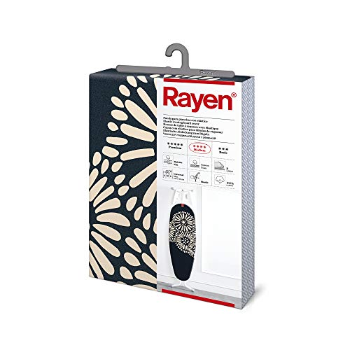 Rayen 6284.05 Bügelbrett Medium 127x 51 cm, Polyurethan Baumwollstoff PU Mulet, Blumendruck, 127x51 cm von Rayen