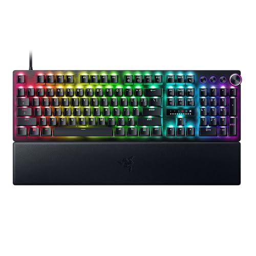 Razer Huntsman V3 Pro - Analoges optisches E-Sport-Keyboard (Multifunktionaler digitaler Drehregler & Steuerungstaste, Texturierte Doubleshot-PBT-Tastenkappen) US-Layout | Schwarz von Razer