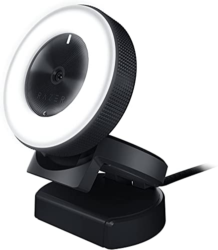 Razer Kiyo - Streaming-Kamera mit Ring-Beleuchtung (USB Webcam, HD-Video 720p, 60 FPS, kompatibel mit Open Broadcaster Sofware, Xsplit, Autofokus, Kamera-Clip, Stativ-Anschluss) von Razer