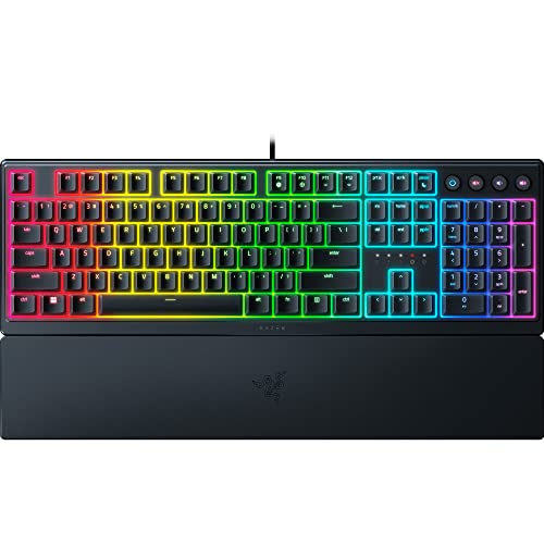 Razer Ornata V3 - Flache Mecha-Membran-Tastatur mit Chroma RGB (Medientasten, voll programmierbar) Nordic-Layout, Schwarz, Schwarz von Razer