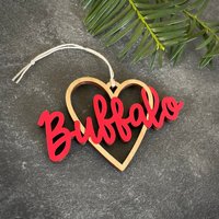 Büffelherz Christbaumschmuck - Wähle Deine Farbe | Weihnachtsschmuck Geschenk Zur Wohnungserwärmung Weihnachtsgeschenk Buffalo Ny von ReadyGo