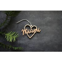 Miami Herz Weihnachtsanhänger - Wähle Deine Farbe | Christbaumschmuck Einweihungsgeschenk Weihnachtsgeschenk von ReadyGo