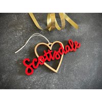 Scottsdale Herz Weihnachtsanhänger - Wähle Deine Farbe | Christbaumschmuck Einweihungsgeschenk Weihnachtsgeschenk Az von ReadyGo