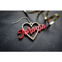 Toronto Herz Weihnachtsanhänger - Wähle Deine Farbe | Christbaumschmuck Einweihungsgeschenk Weihnachtsgeschenk von ReadyGo