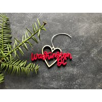 Washington Dc Herz Weihnachtsanhänger - Wähle Deine Farbe | Christbaumschmuck Einweihungsgeschenk Weihnachtsgeschenk von ReadyGo