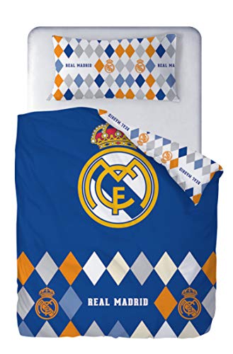 Real Madrid CF - Bettbezug Rhombos für Bett 90 cm (2-teilig) von Real Madrid