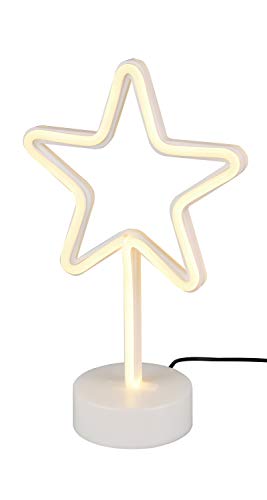 Reality Leuchten LED Tischleuchte Star R55230101, Fuß Kunststoff weiß, inkl. 1.8 Watt LED gelb von RL LIVE YOUR LIGHT