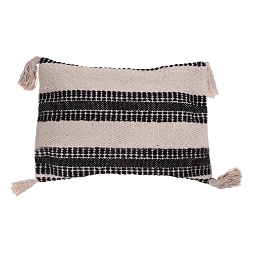 Rebecca Mobili Dekoratives Kissen, gefüttert, beige, schwarz, Baumwolle, Polyester, Boho-Stil, Home Decor, für den Außenbereich - Maße: 30 x 45 cm - Art. RE6865 von Rebecca Mobili