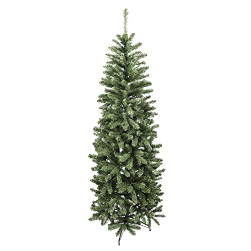 Rebecca Mobili Kleiner Weihnachtsbaum, Schmale Weihnachtsbäume, 963 Zweige, PVC Ständer Kunststoff Grün, Platzsparend, Heim Dekor - Größe: 210 x 81 x 81 cm (H×B×T) - Art. RE6756 von Rebecca Mobili