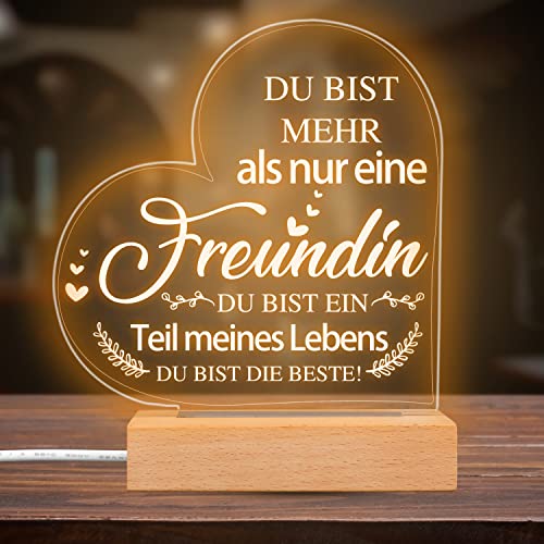 Rebundex Geschenk für Freundin , Beste Freundin , Geburtstag Acryl Nachtlicht Led Lampe Freundschaftsgeschenke Geburtstagsgeschenk , Weihnachten von Rebundex