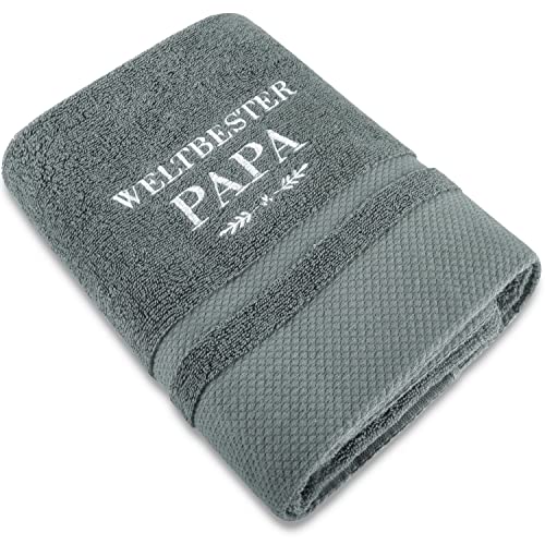 Rebundex Weltbester Papa Handtuch Bestickt Handtücher 50x100 Vatertagsgeschenk Bester Papa Geschenke für Papa Geschenk Geburtstag Geschenk für Papa Geschenk Papa Vatertag Weihnachten Badetuch von Rebundex