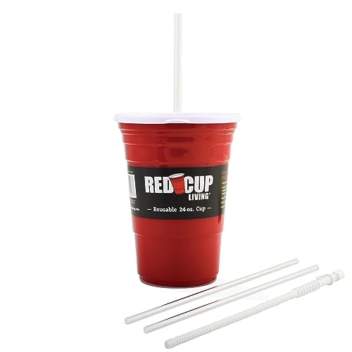 Red Cup Living Cup with Lid and Straw, 24 oz., Red by Red Cup Living von Red Cup Living