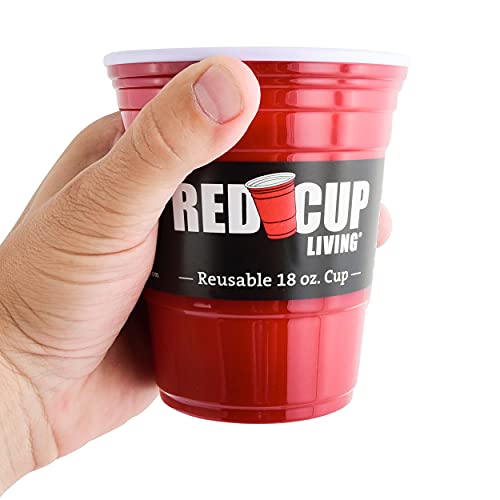 Red Cup Living Wohnwiederverwendbare Red Plastic Cups - 18 Unzen - Party - Cups für Bier und Soda - Extra Stabile Big Red Cups - BPA - frei und abwaschbar - Die Ideal Große Plastikbecher für Partys, BBQ und Camping von Red Cup Living