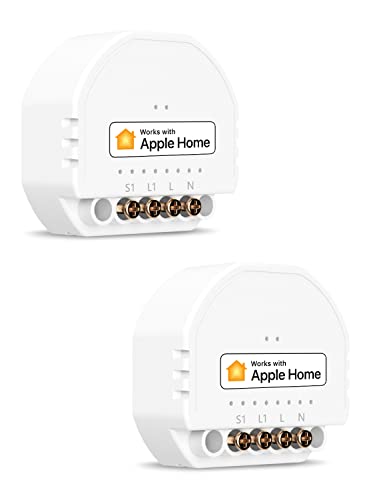 Refoss Mini WLAN Relais Schalter, Kompatibel mit Apple HomeKit, Alexa & Google Home, Relais Modul, 1 Gang DIY Lichtschalter, 2,4GHz, 250V 10A, 2 Stück von Refoss