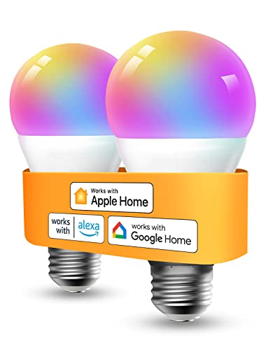 Refoss Smart WLAN Glühbirne E27 unterstützt HomeKit, Intelligente Alexa Lampe Mehrfarbrige Dimmbare LED Light Bulb mit Siri, Alexa, Google Assitant, 9W 2700K-6500K Warmweiß, Kaltweiß, 2 Stück von Refoss