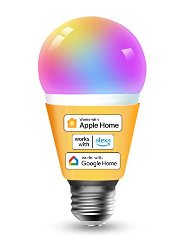 Refoss WLAN Glühbirne unterstützt HomeKit, Smart E27 LED Lampe dimmbare mehrfarbige, kompatibel mit Alexa, Google Assitent, 9W 2700K-6500K, 2,4GHz von Refoss