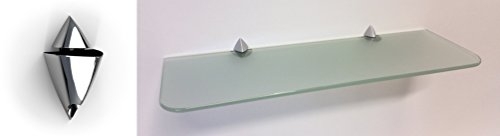 Glasregal 59,5x25 cm satiniertes (mattes) mit Clip ICEBERG chromfarben /ROY15 abgerundete Ecken von Regale4You