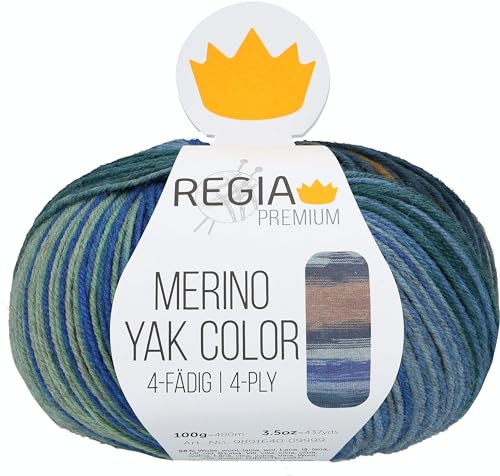 Regia Premium Merino Yak Color, 100G meadow gradient color Handstrickgarne von Regia