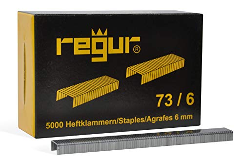 REGUR Typ 73 Flachdrahtklammern 73/6 mm für Verpackungsheftzange Regur 31, Rapid HD 31 u.v.m. von Regur