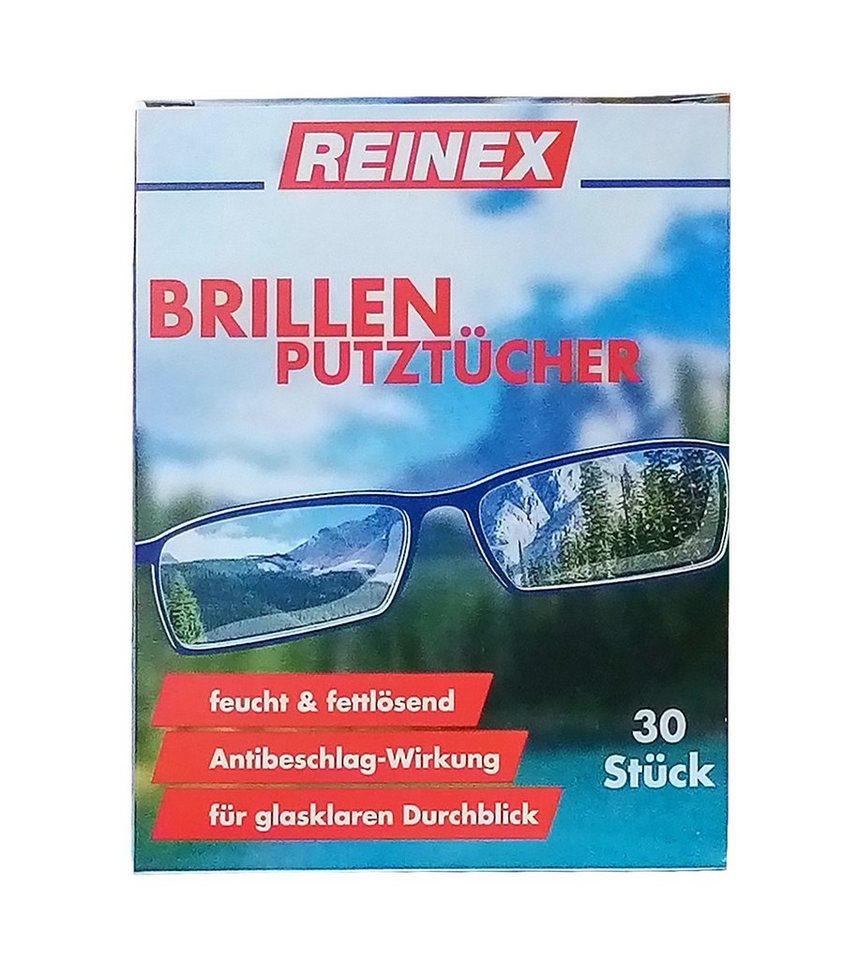 Reinex 30x BRILLEN PUTZTÜCHER Brillenputztücher Brillentuch 86 Reinigungstücher (30-tlg., Reinigung Putz Tücher) von Reinex