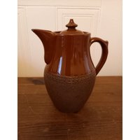 Antike Rustikale Langley Lovatt Keramik-Kaffeekanne Für Heiße Schokolade von RelicVintageUK