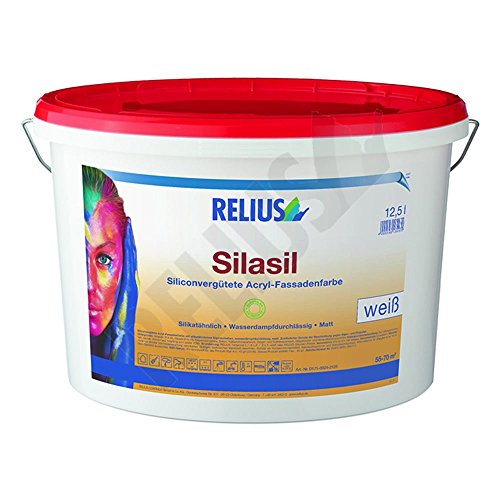 Relius Silasil Siliconvergütete Acrly-Fassadenfarbe Weis Matt 10 Liter Neu von Relius