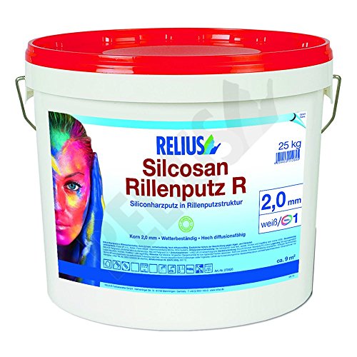 Relius Silcosan Rillenputz R 2.0 mm weiß / Basis 1 25 kg von Relius